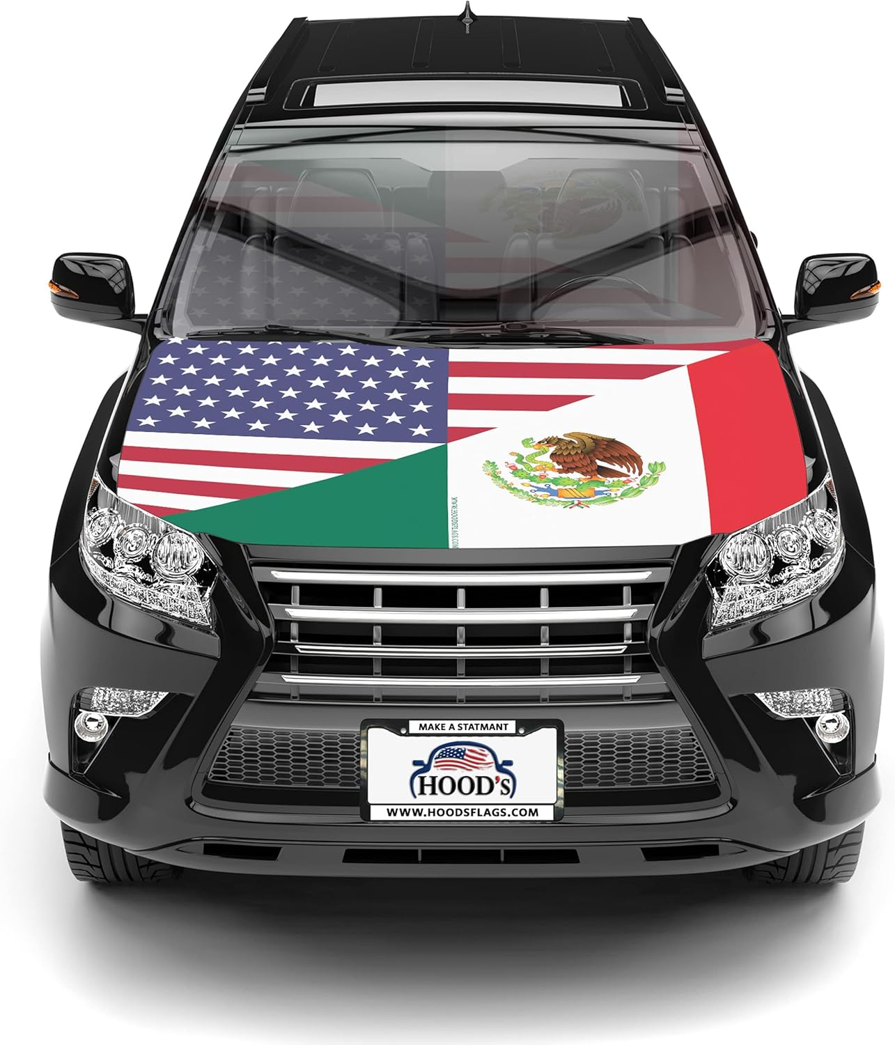 MEX - USA HOOD or Car flag